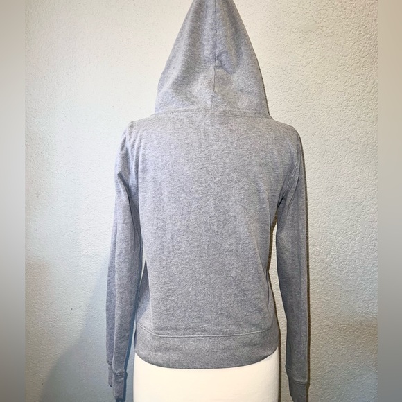 PINK VICTORIA’S SECRET Heather Grey Zip-Up Hoodie w/ Front Logo - Picture 5 of 7